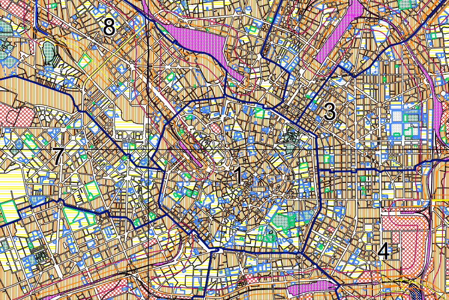 Esempio di tavola della classificazione acustica della città di Milano